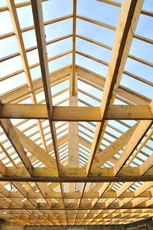 Charpente en bois clair