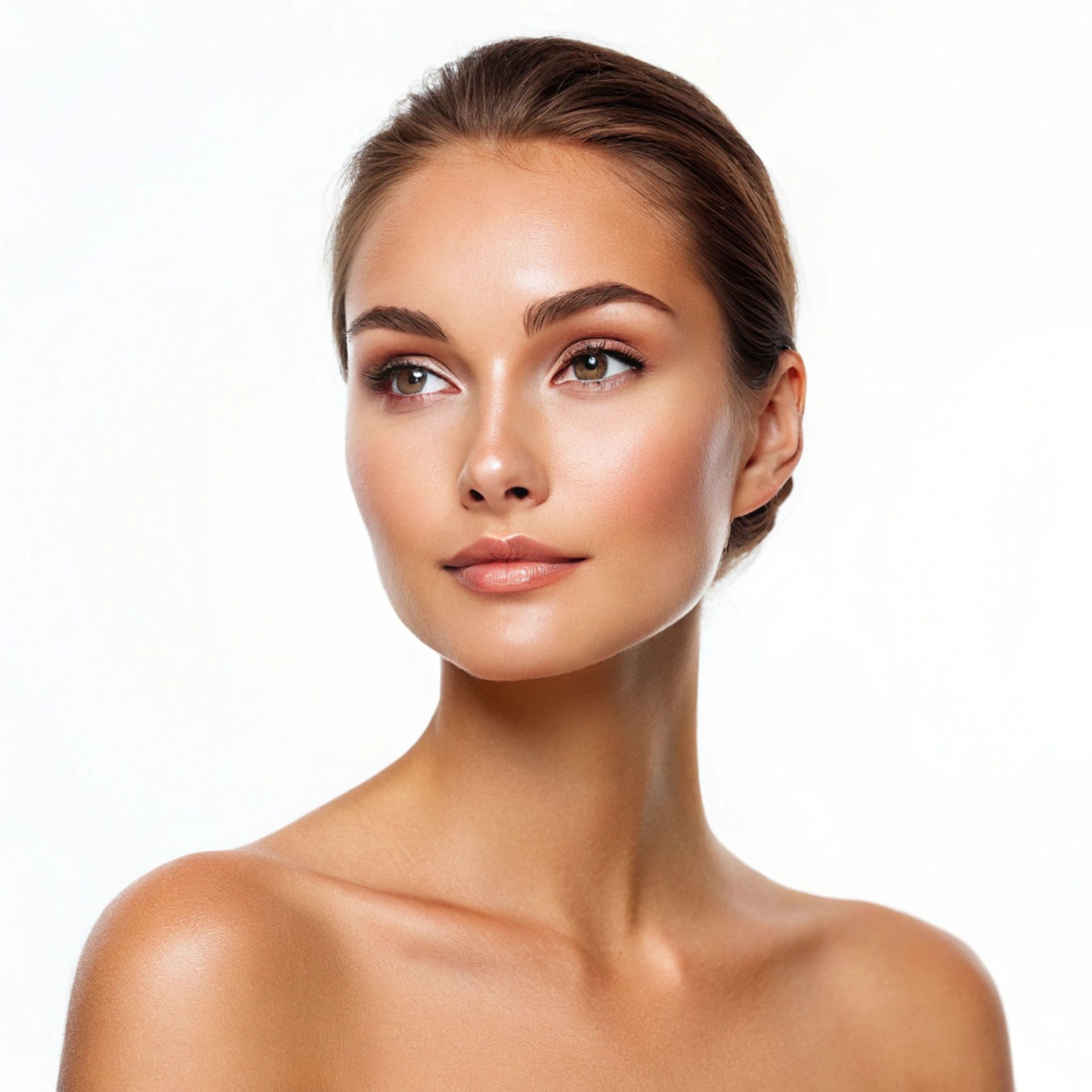 Une femme regardant vers la gauche