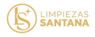 Logo de Limpiezas Santana en dorado sobre fondo blanco