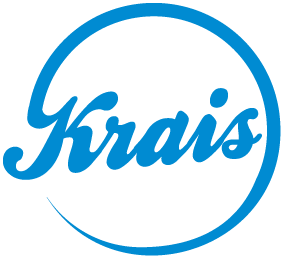 Logo der Firma Eisen-Krais bestehend aus einem blauen Schriftzug in einer Kreisform