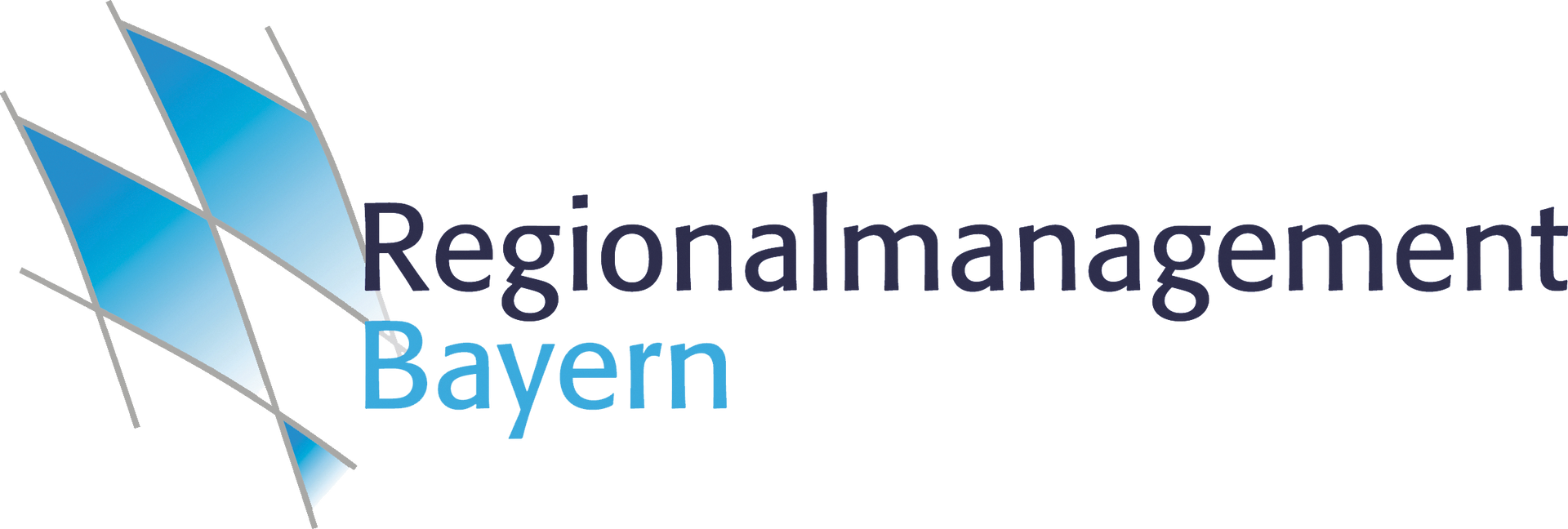 Logo des Regionalmanagement Bayern, bestehend aus blauen und weißen Rauten sowie dem Schriftzug