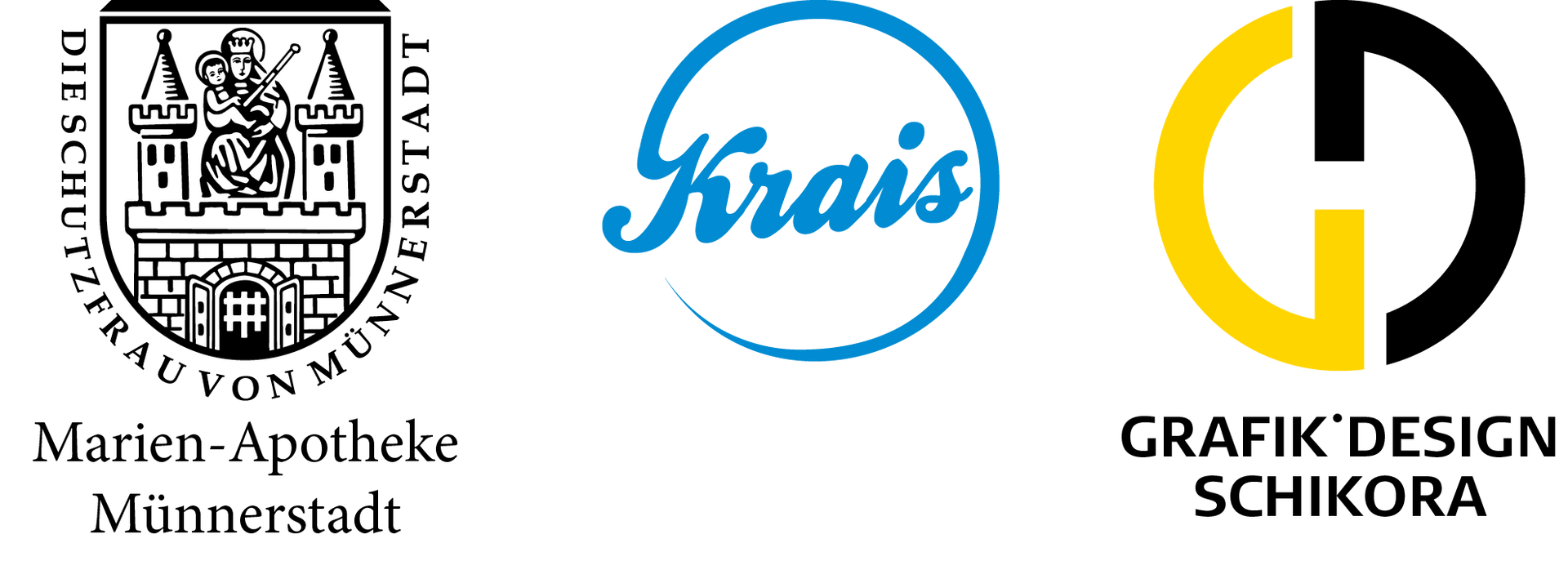 Die Logos der Firma Eisen Krais sowie der Marien-Apotheke Münnerstadt