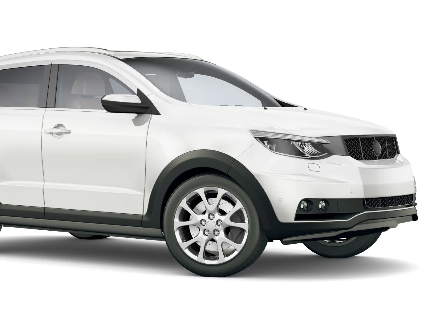 Une voiture blanche hybride
