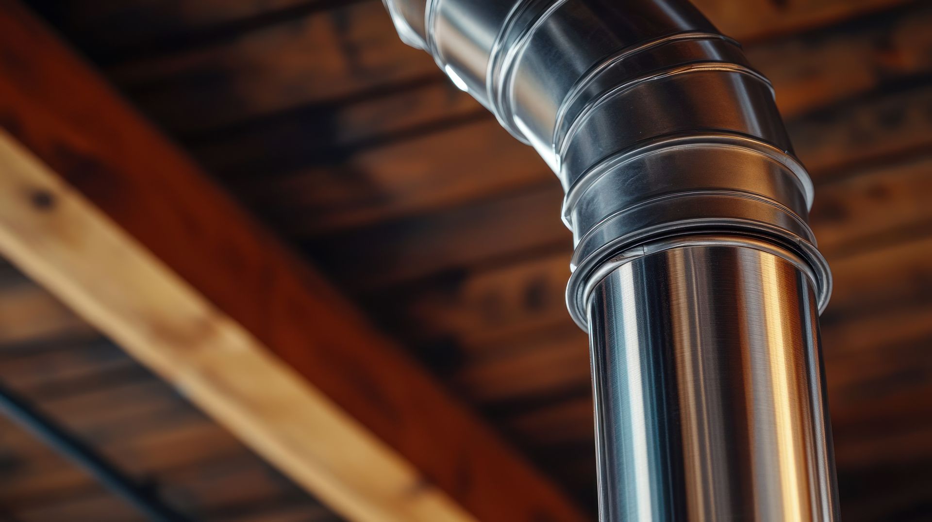 Canalisation en inox pour l'évacuation des fumées.