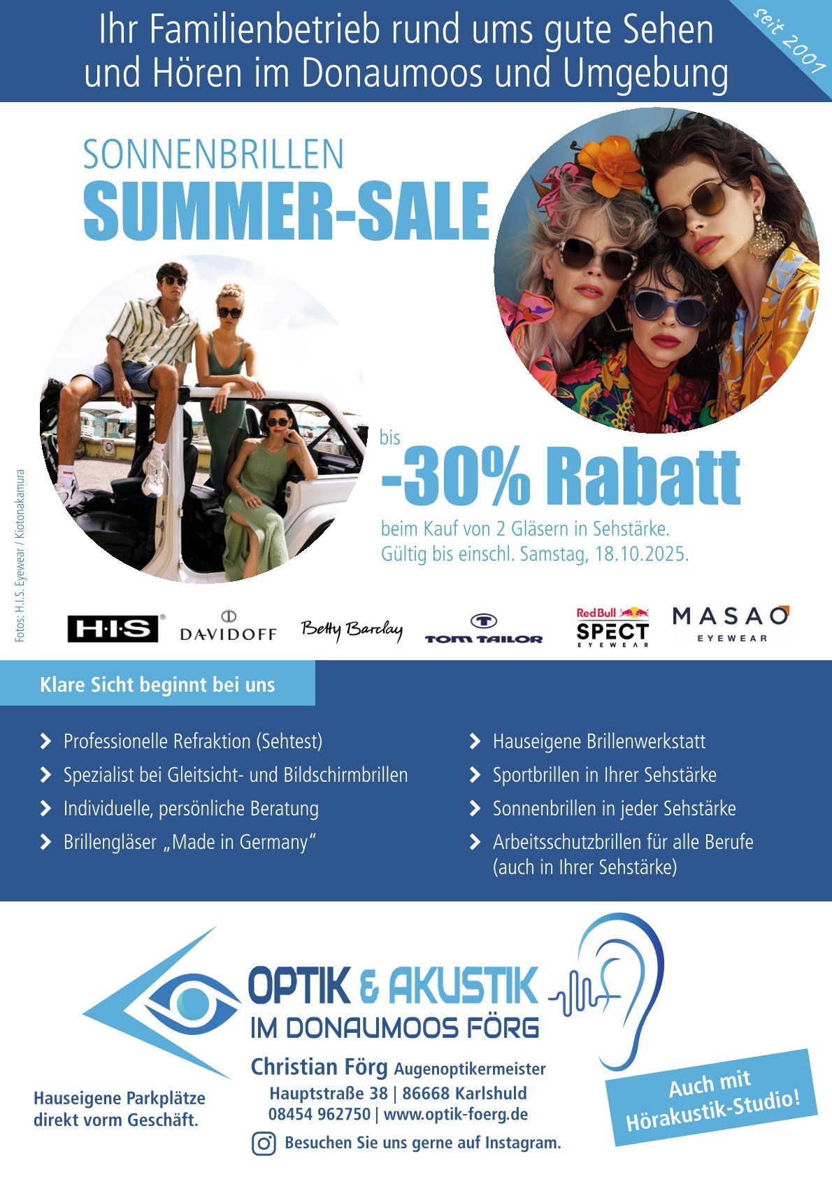 Angebotsflyer Optik & Akustik Förg