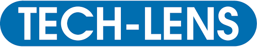 Ein blaues Schild mit der Aufschrift „Tech Lens“
