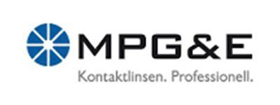 Ein Logo für MPG & E mit einem blauen Stern