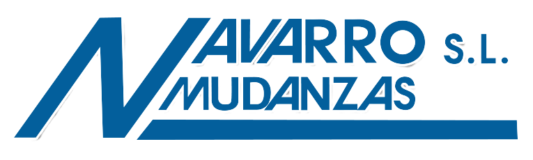 Un logotipo azul y blanco para Navarro SL Mudanzas