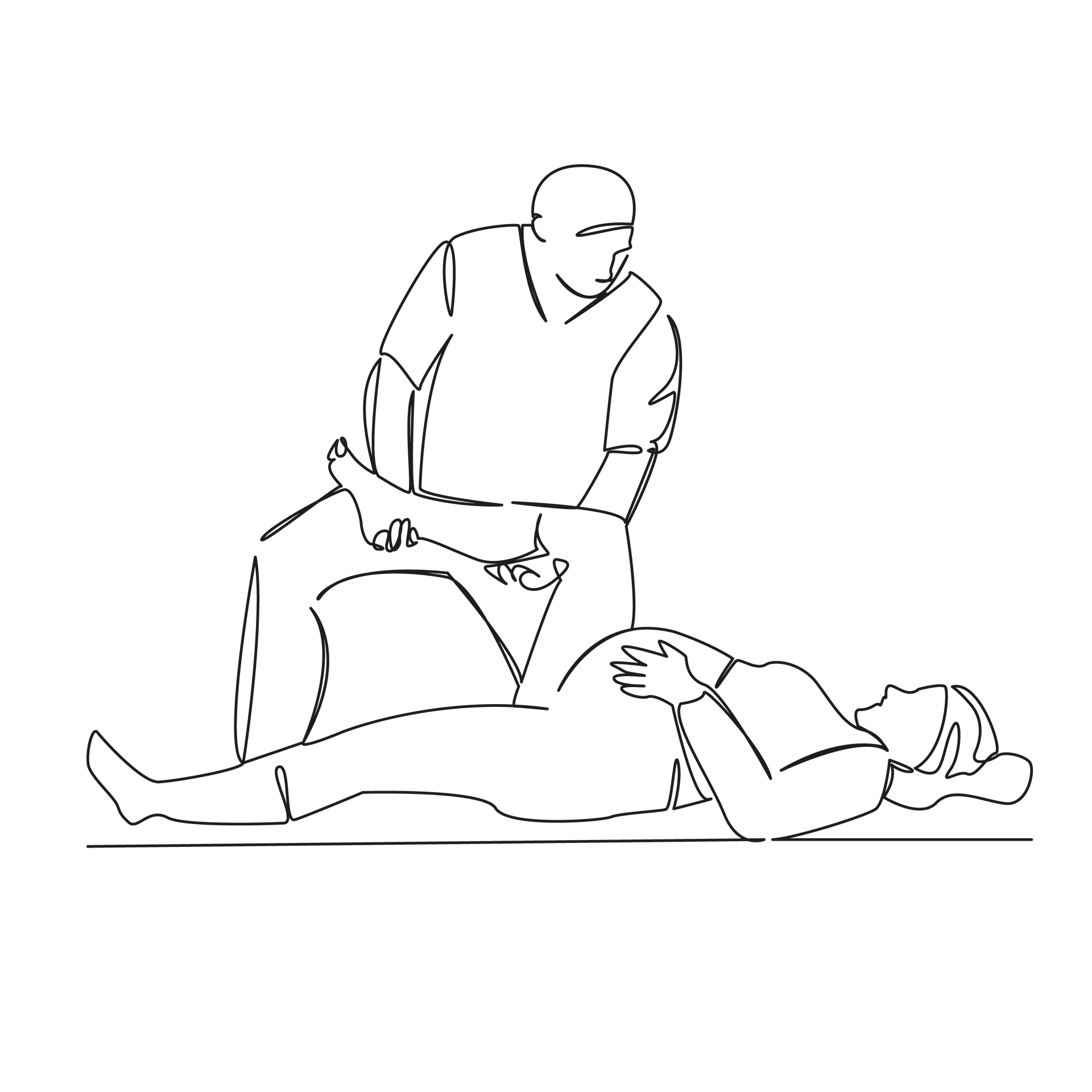 Silhouette d'un ostéopathe avec un patient