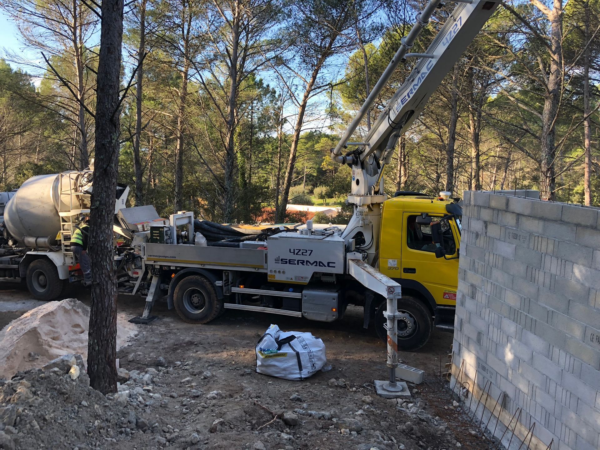 Coulage de béton à la pompe