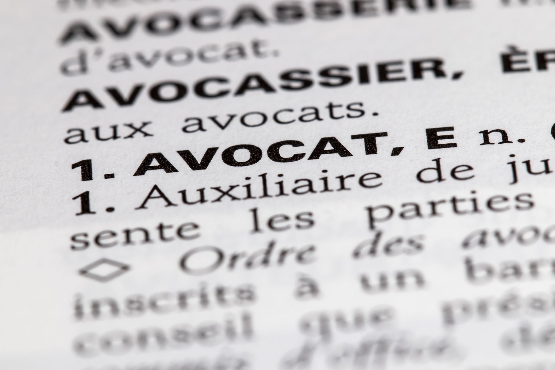 Définition d'avocat dans un dictionnaire