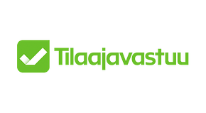 Vihreä Tilaajavastuu-logo, jossa on vihreä valintamerkki pyöristettyyn neliöön ja sen vieressä teksti 