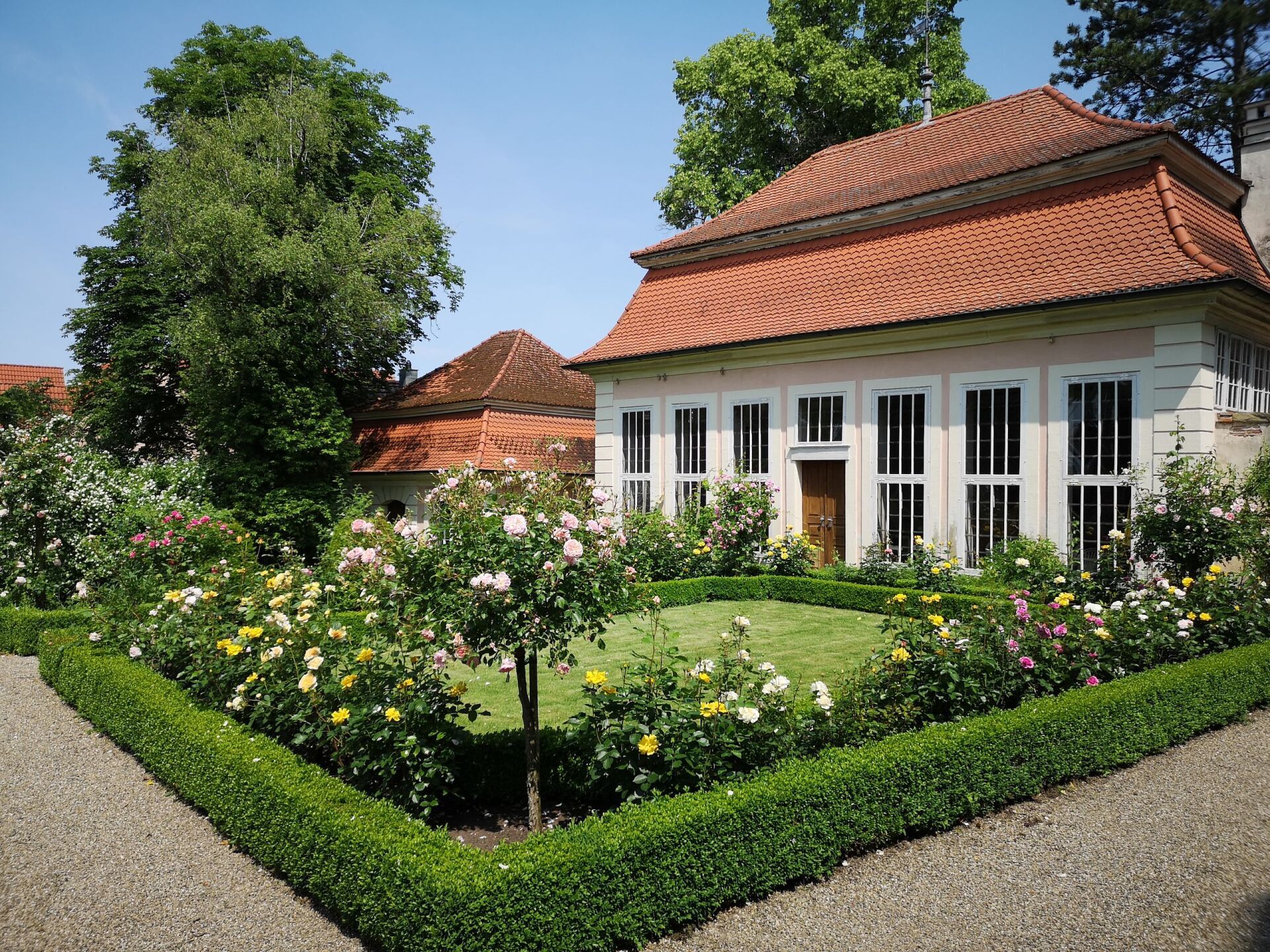 Vorgarten mit verscheidenen Pflanzen