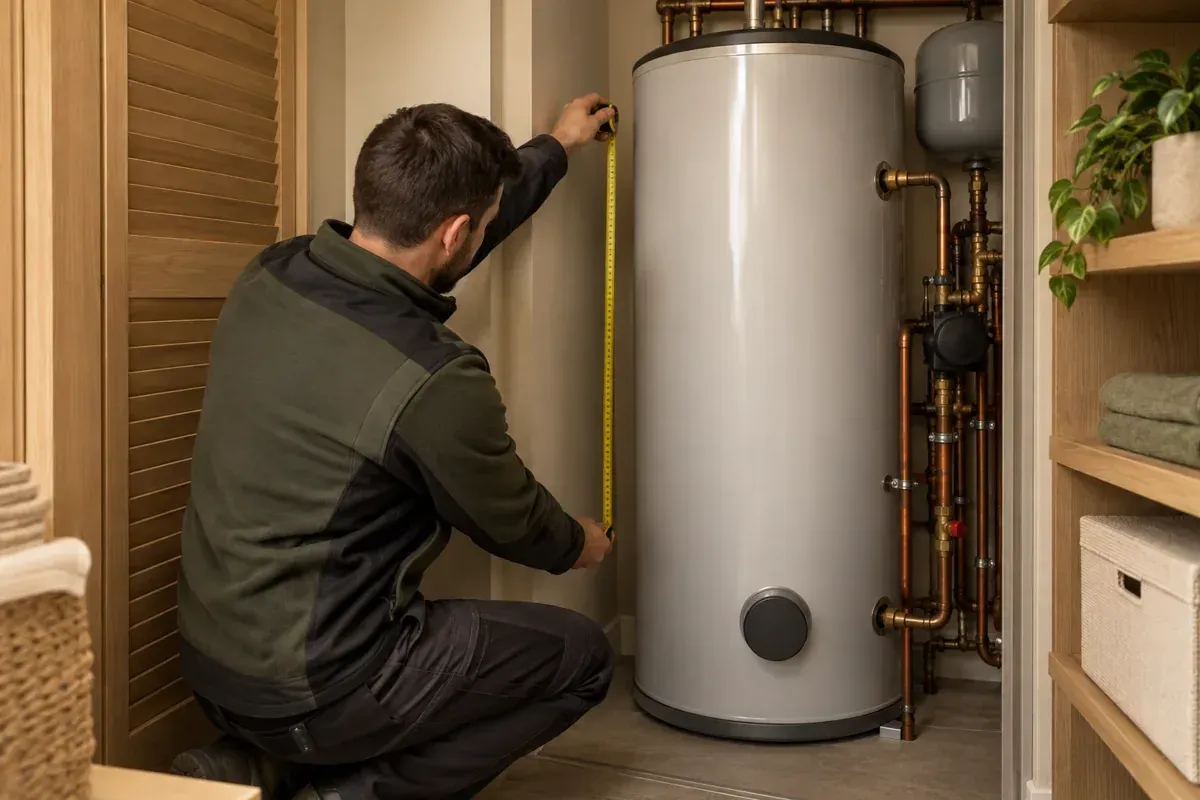 Revisión del espacio para un acumulador de agua caliente