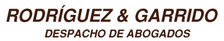 El logotipo del despacho de abogados Rodríguez y Garrido.