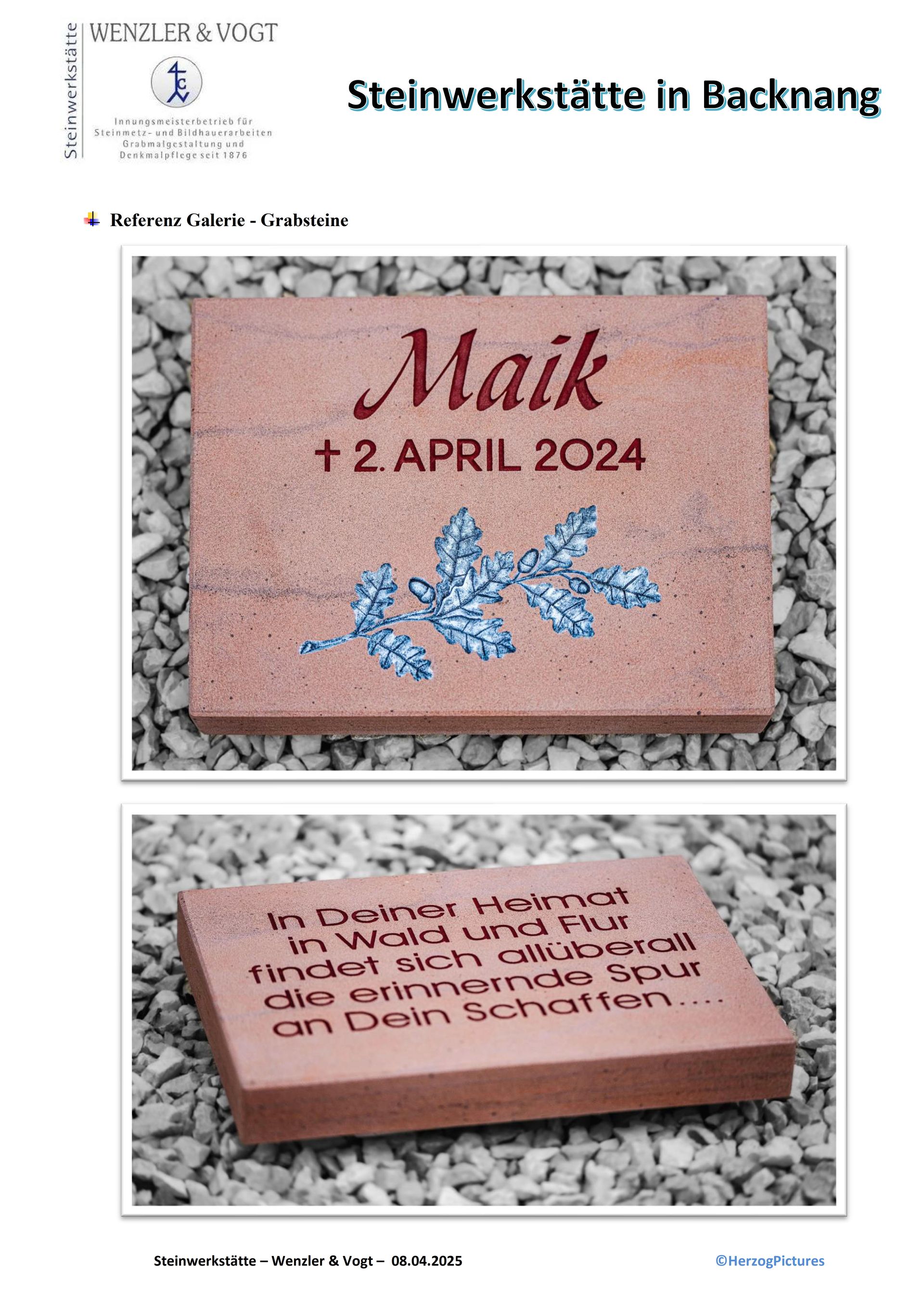 Ein Bild von einem Stein mit dem Namen Maik darauf.