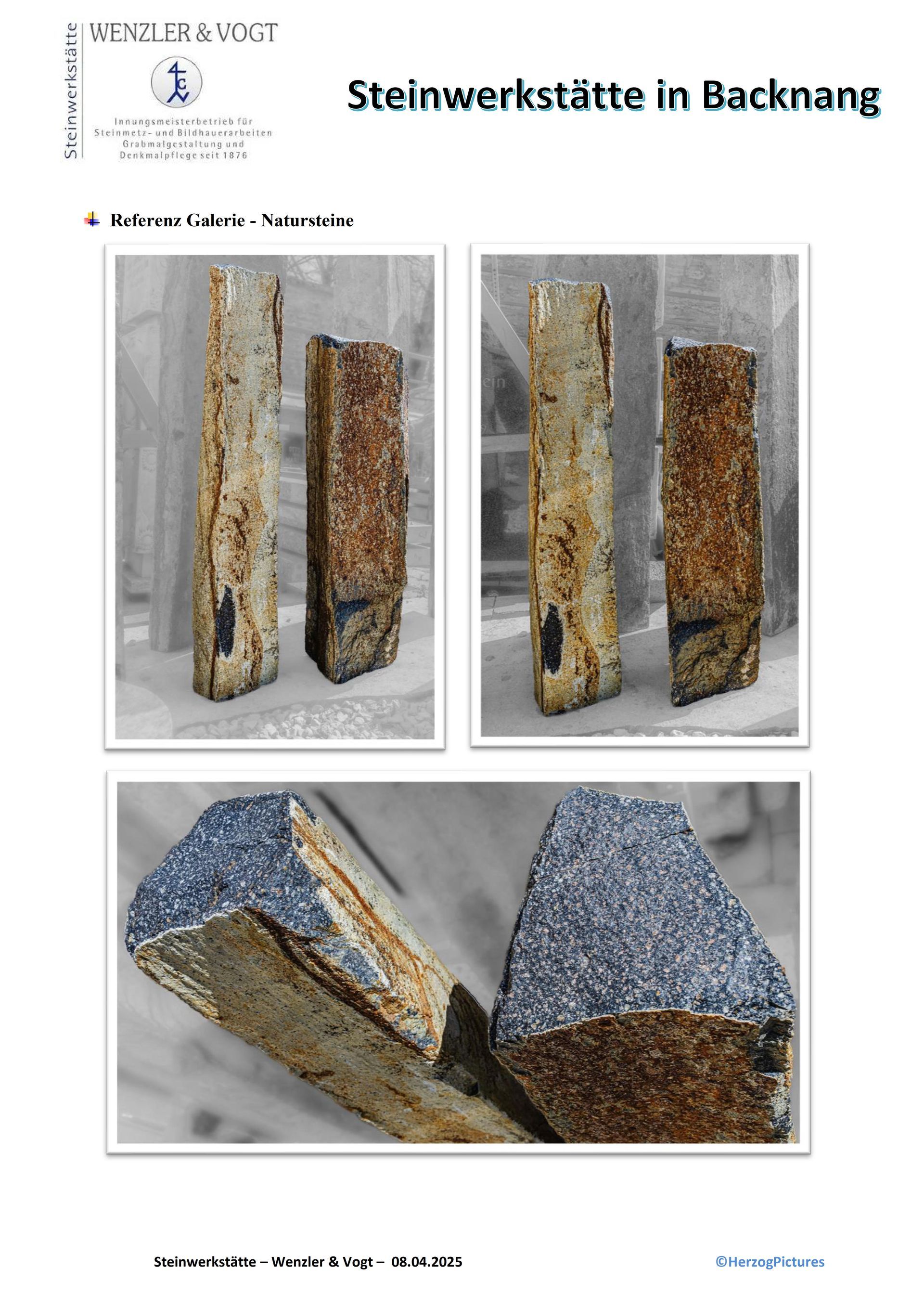 Ein Bild von einem Stück Holz und ein Bild von einem Stück Fels.