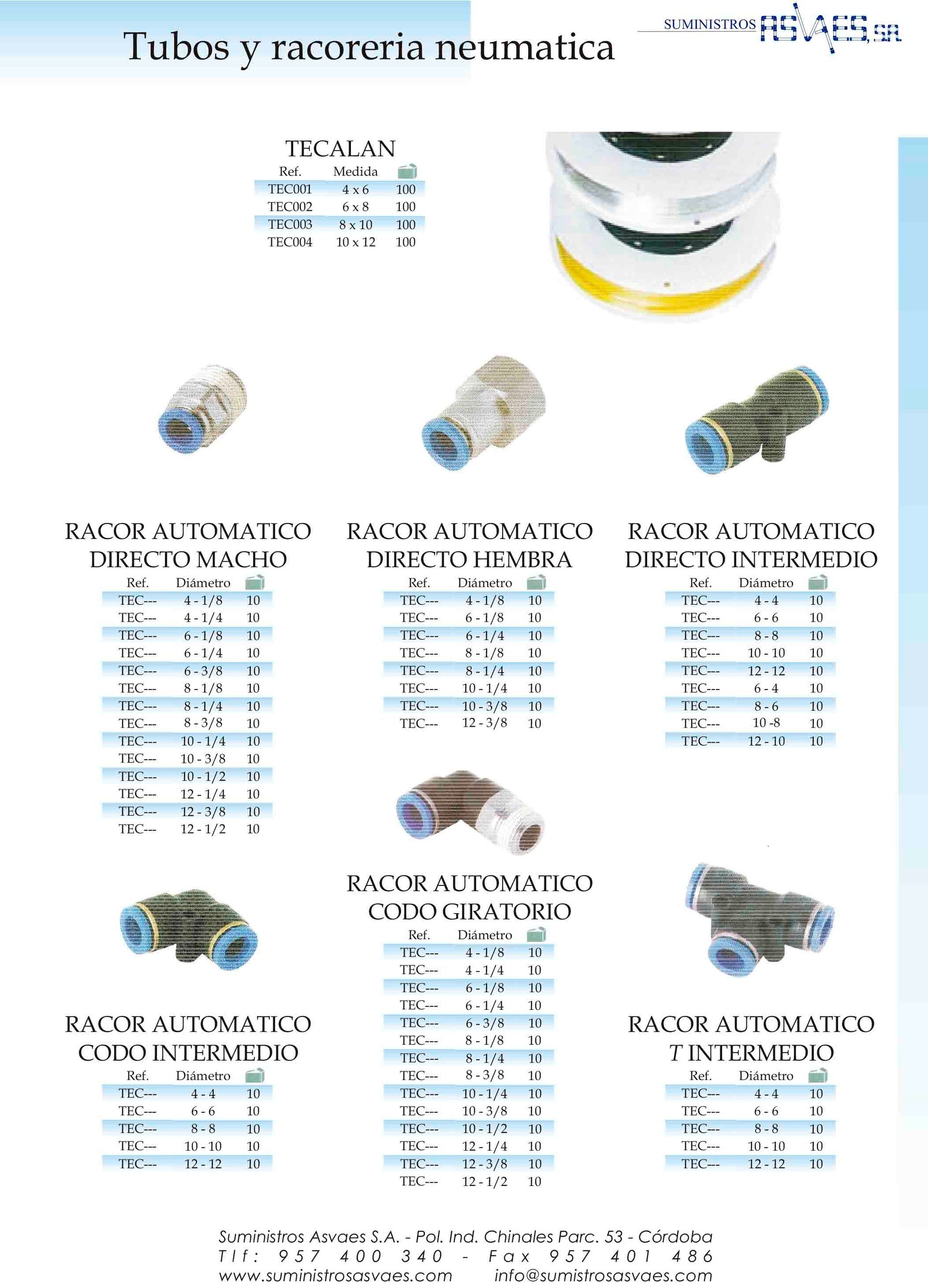 Hay muchos tipos diferentes de tubos y conectores en esta página.