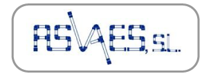 Un logotipo para una empresa llamada asvaes sl