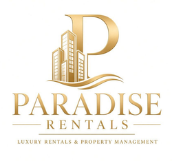 Gold “PG” logo with the words “Paradise Property Group” on a white background