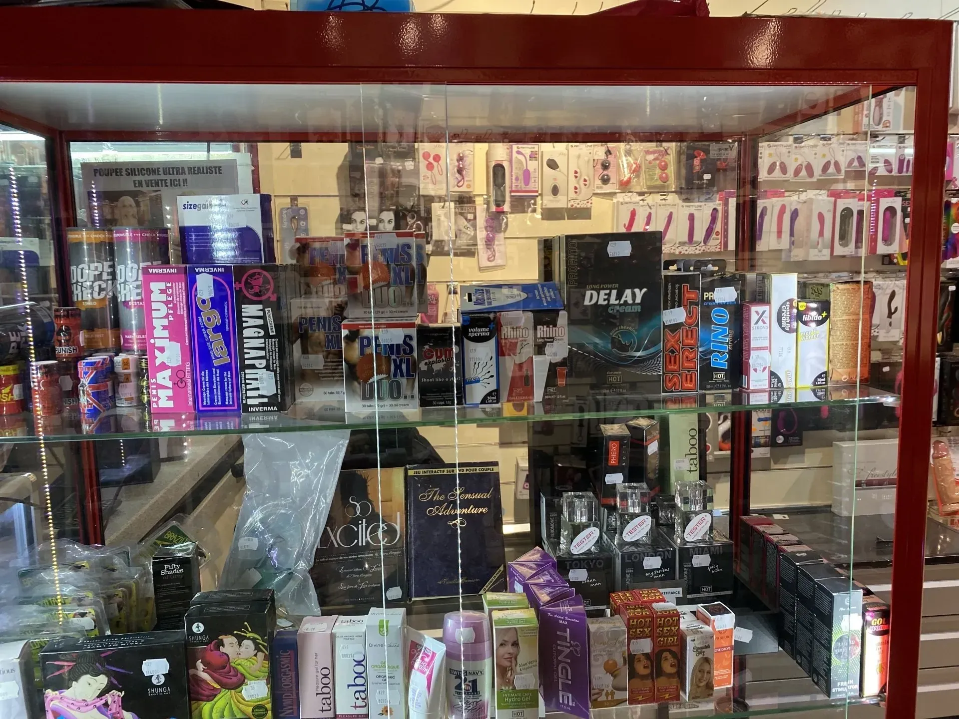 Vitrine d'huiles de massage