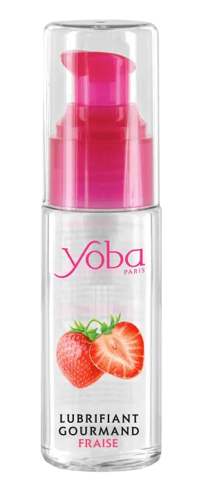 Bouteille de lubrifiant senteur fraise.