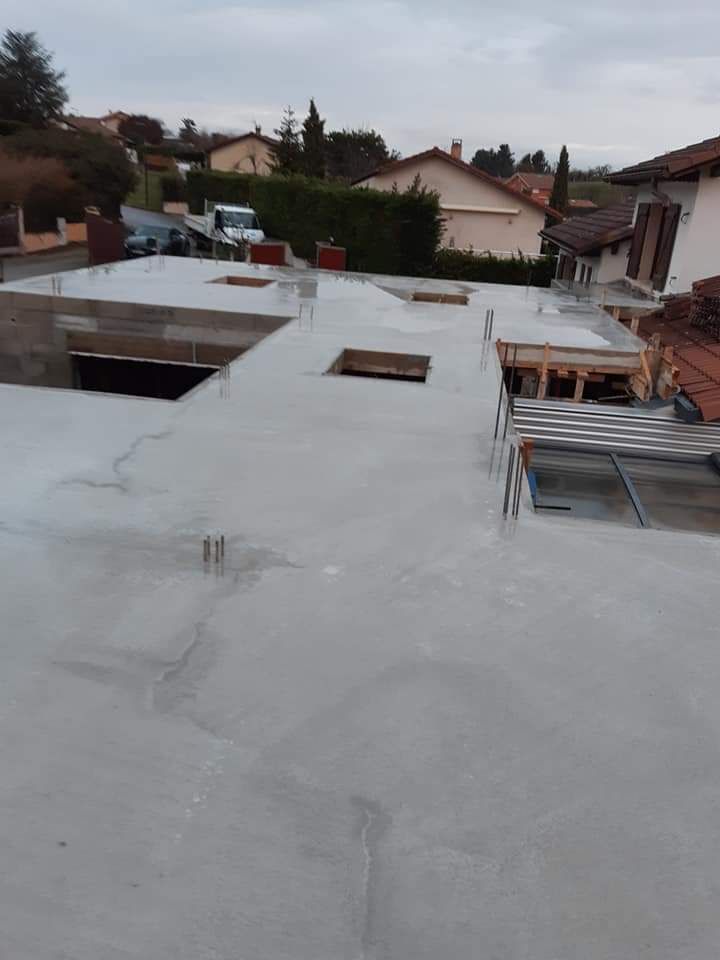 Dalle béton pour agrandissement de maison, Satolas