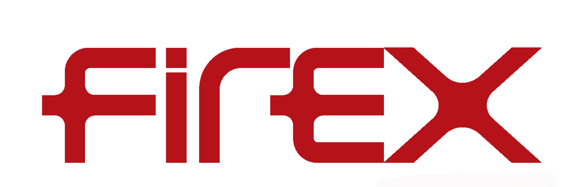 Un logotipo rojo de Firex sobre un fondo blanco.