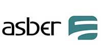Se muestra un logotipo de asber sobre un fondo blanco.