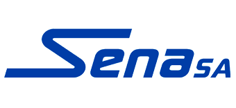 Un logotipo azul de Senasa sobre un fondo blanco.