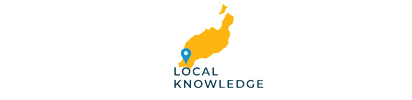 Local Knowledge logo with orange and blue abstract figure above text