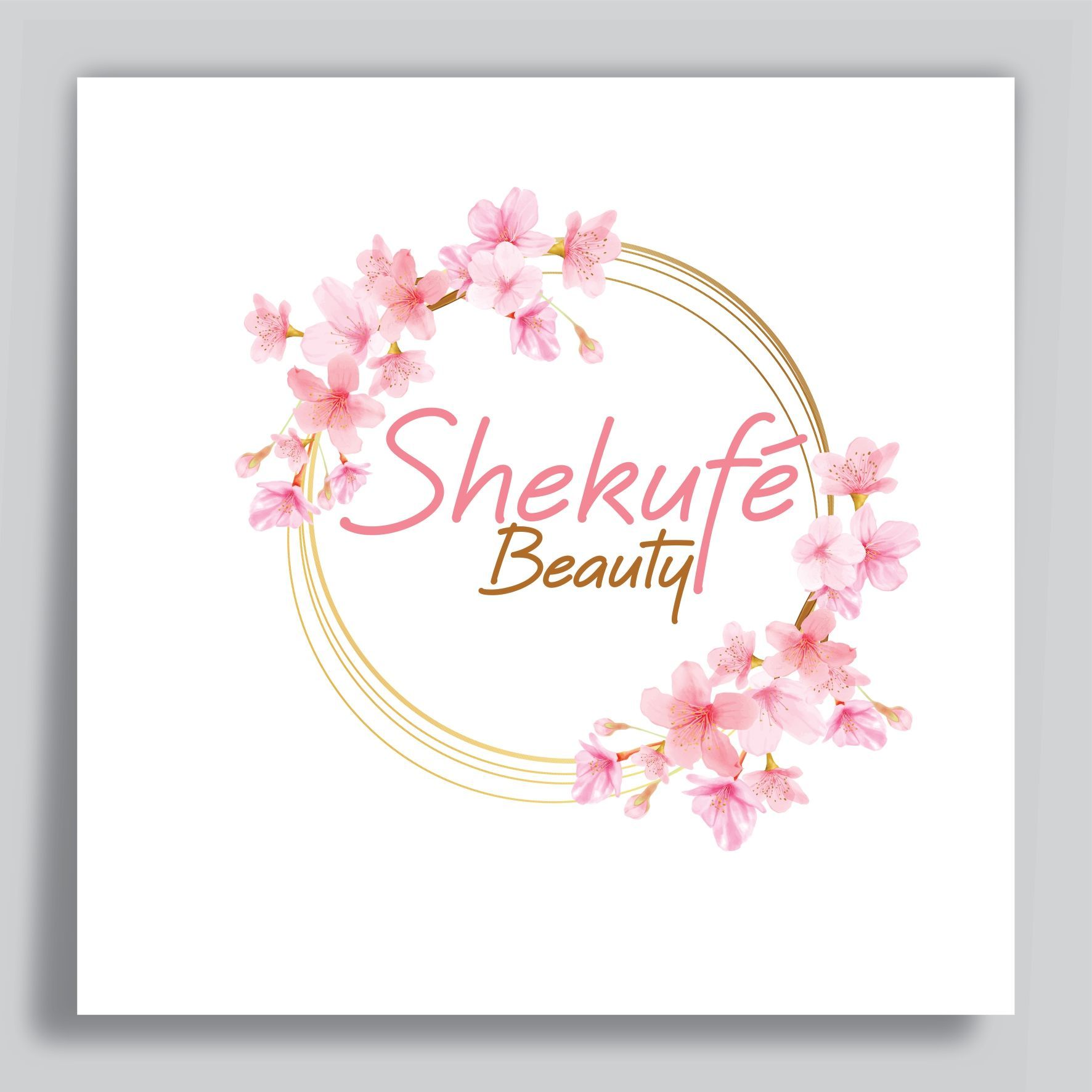 Un cartel de Shekufe Beauty muestra a una mujer con flores en la cabeza.