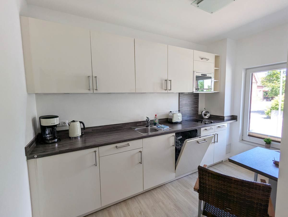 Küche in der Ferienwohnung 2 vom Greenments