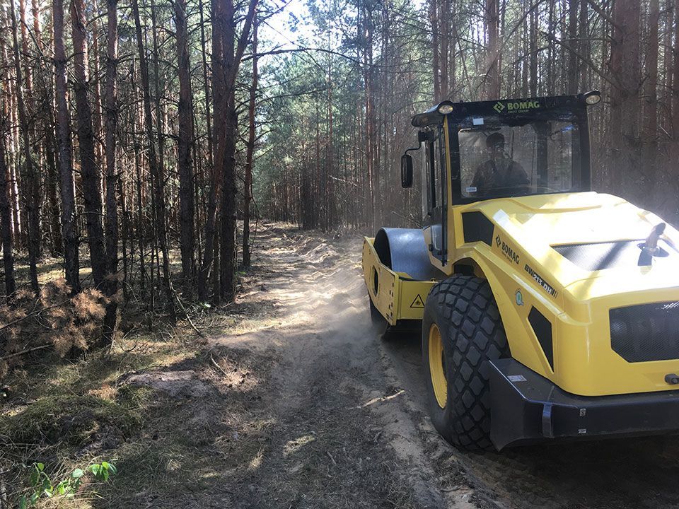 Tiefbauarbeiten im Wald