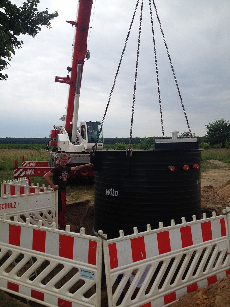 Tiefbauarbeiten abgesperrter Bereich