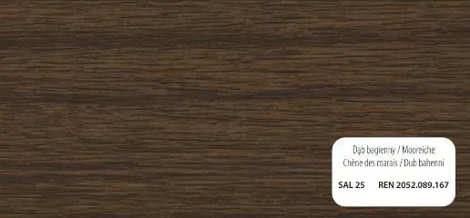 Patrón de veta de madera de color marrón oscuro con una etiqueta blanca en la esquina inferior derecha con texto.