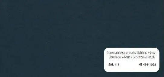 Etiqueta rectangular blanca con texto sobre fondo verde azulado oscuro. El texto incluye el nombre del producto y el número de teléfono.