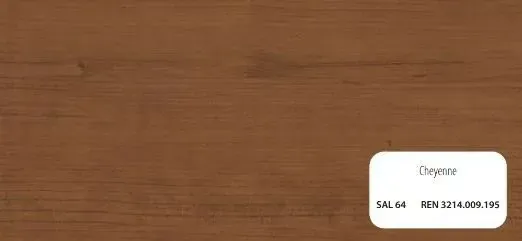 Superficie de madera con una etiqueta que indica el color