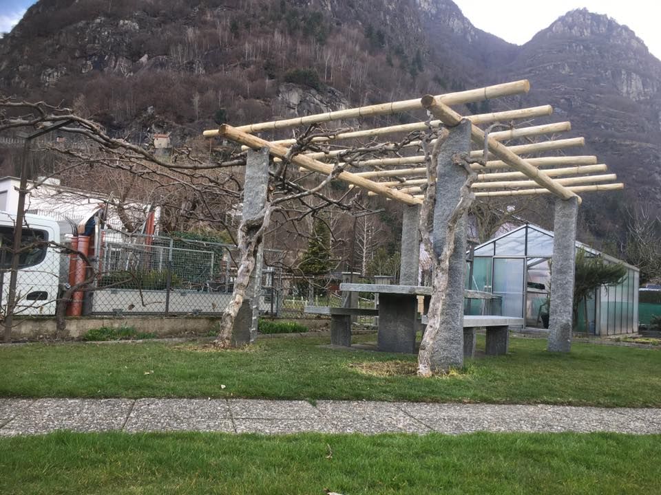 Mattia Biava Giardiniere - Pergolati con pali di castagno