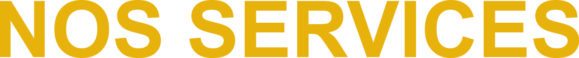 Nos services écrit en lettres capitales de couleur jaune