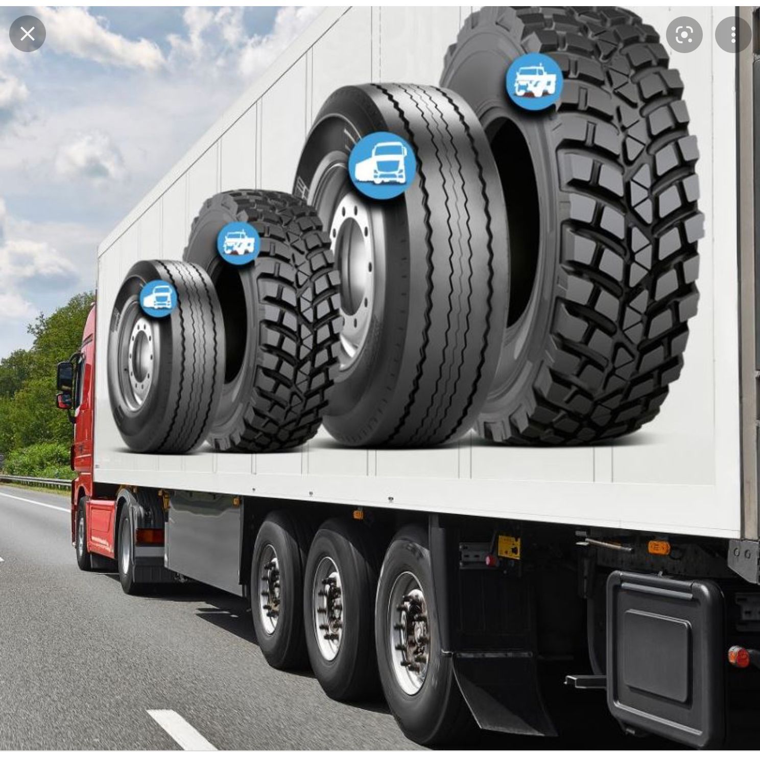 Camion avec des pneus
