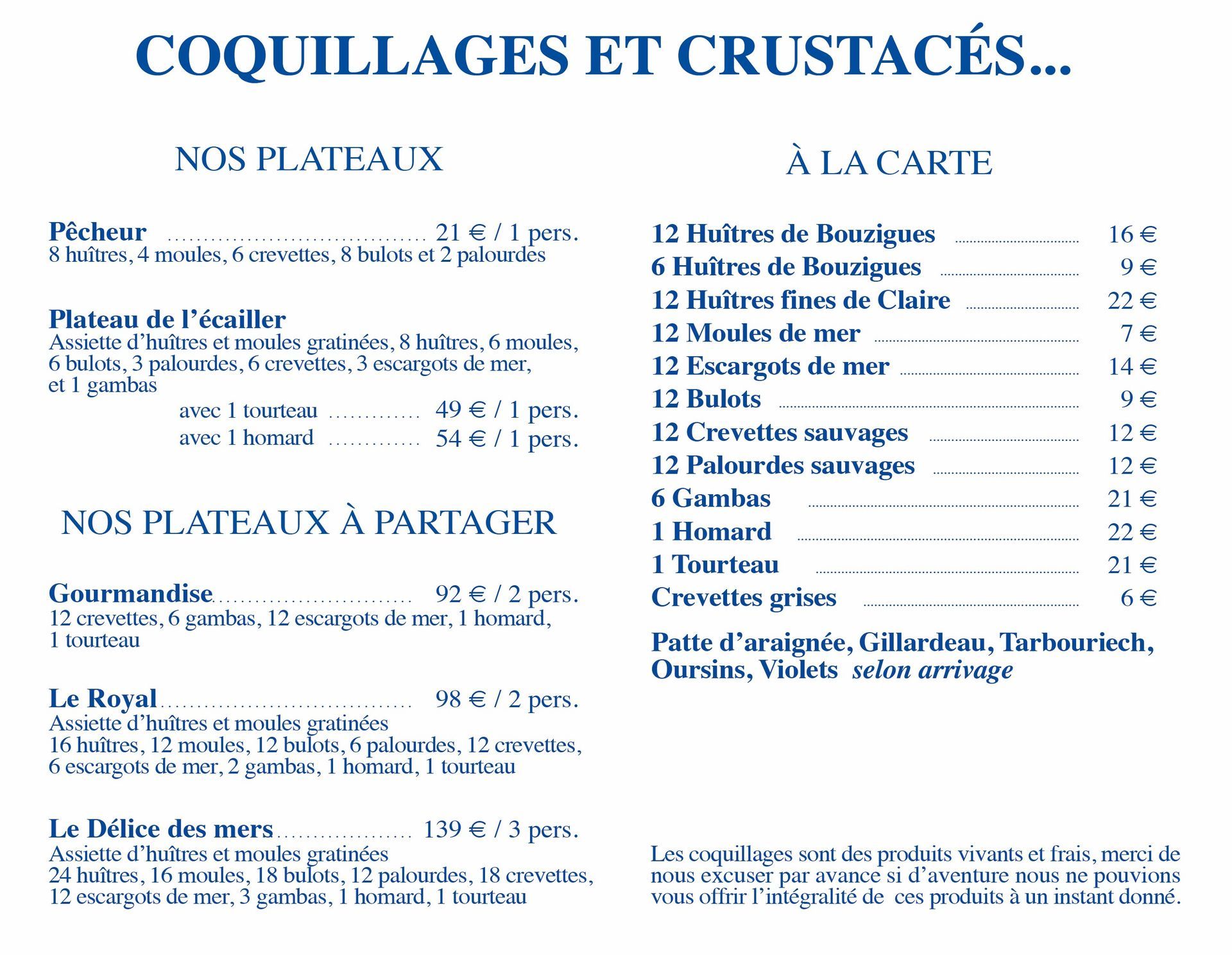 Coquillage et crustacé