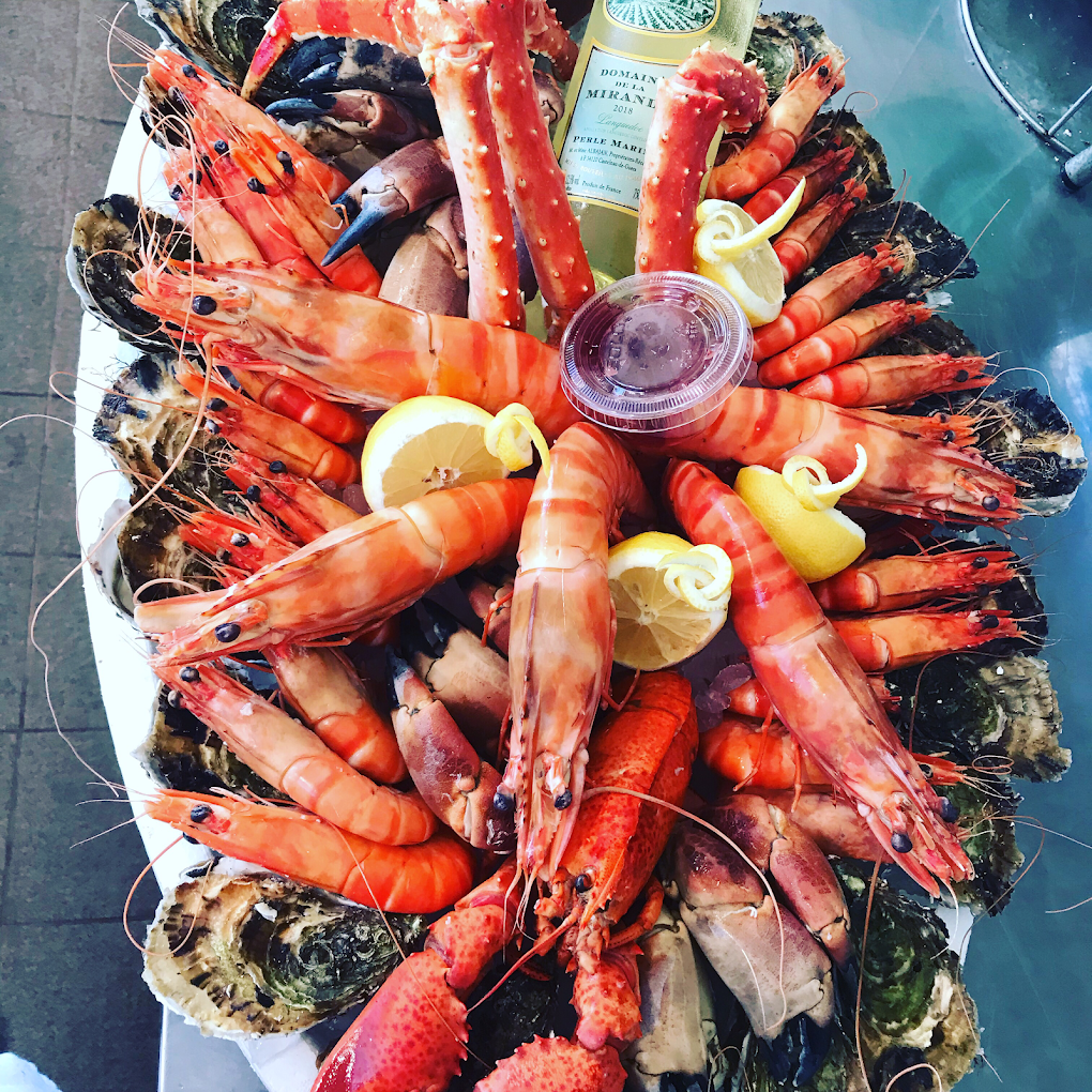 Plateau de crevettes et citron