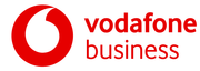 Logotipo de Vodafone Business: un círculo rojo con un recorte blanco y el texto rojo