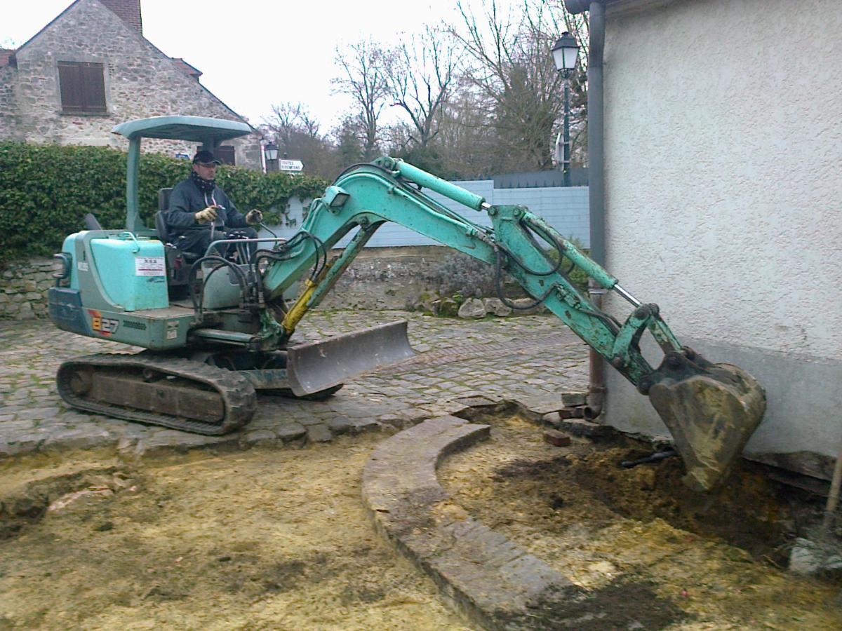 Travaux de terrassement avec engin