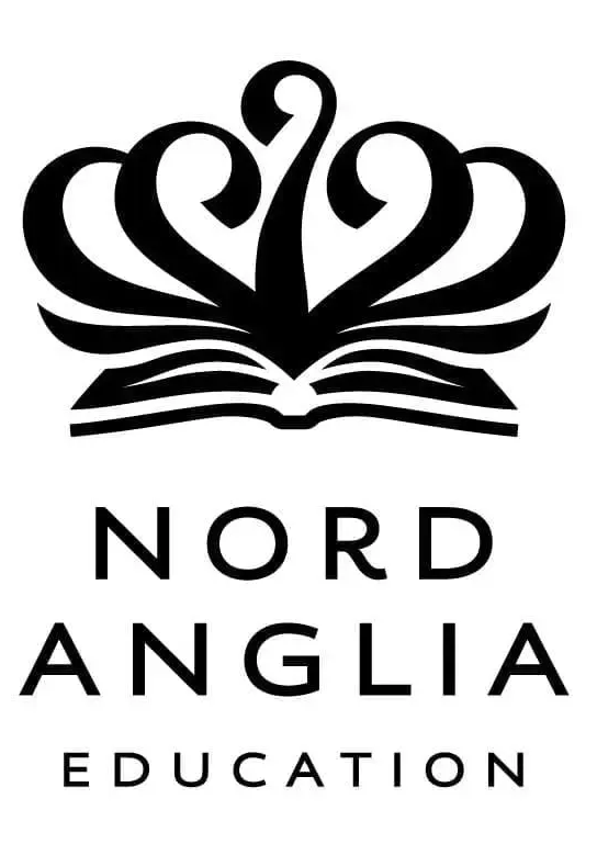Logo de Nord Anglia Education : un emblème en forme de couronne au-dessus du nom de l'entreprise