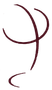 Dibujo lineal minimalista de una copa de vino en color granate oscuro sobre fondo blanco.