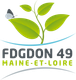 Logo de FDGDON 49 Maine-et-Loire avec un papillon sur une plante verte poussant vers le haut.