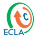 Logo circulaire vert et orange avec une flèche, un « C » bleu et le texte « ECLA ».