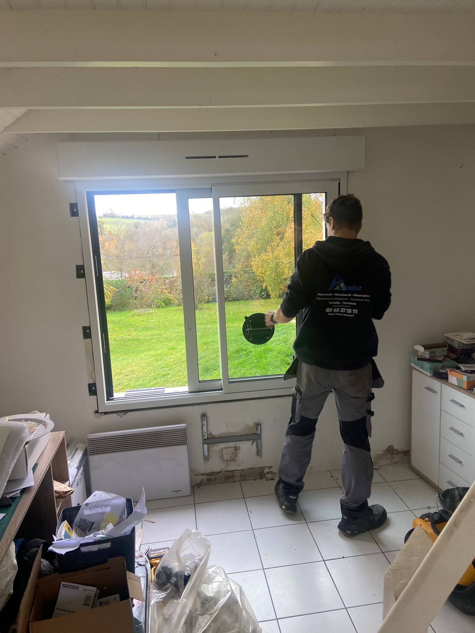 Pose d'une baie vitrée